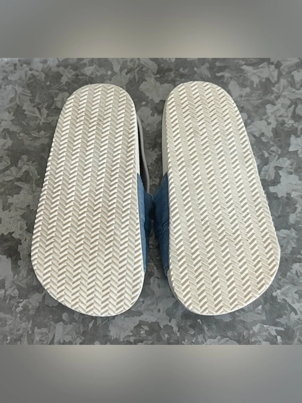 Janie and Jack Blue Chambray Bow Slingback Slide Sandals, Size 8